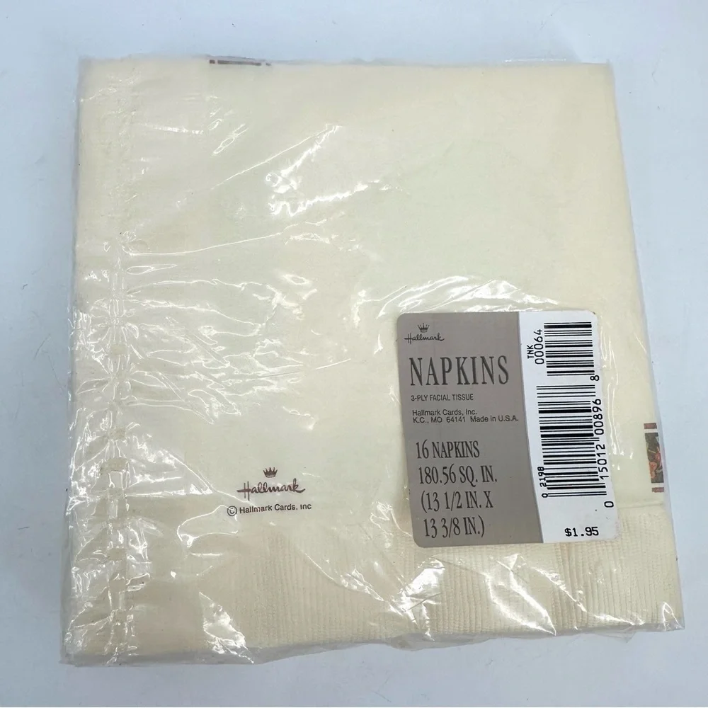 VTG Hallmark Paper Napkins New in Package Thanksgiving Turkey Print 16 Ct - READ